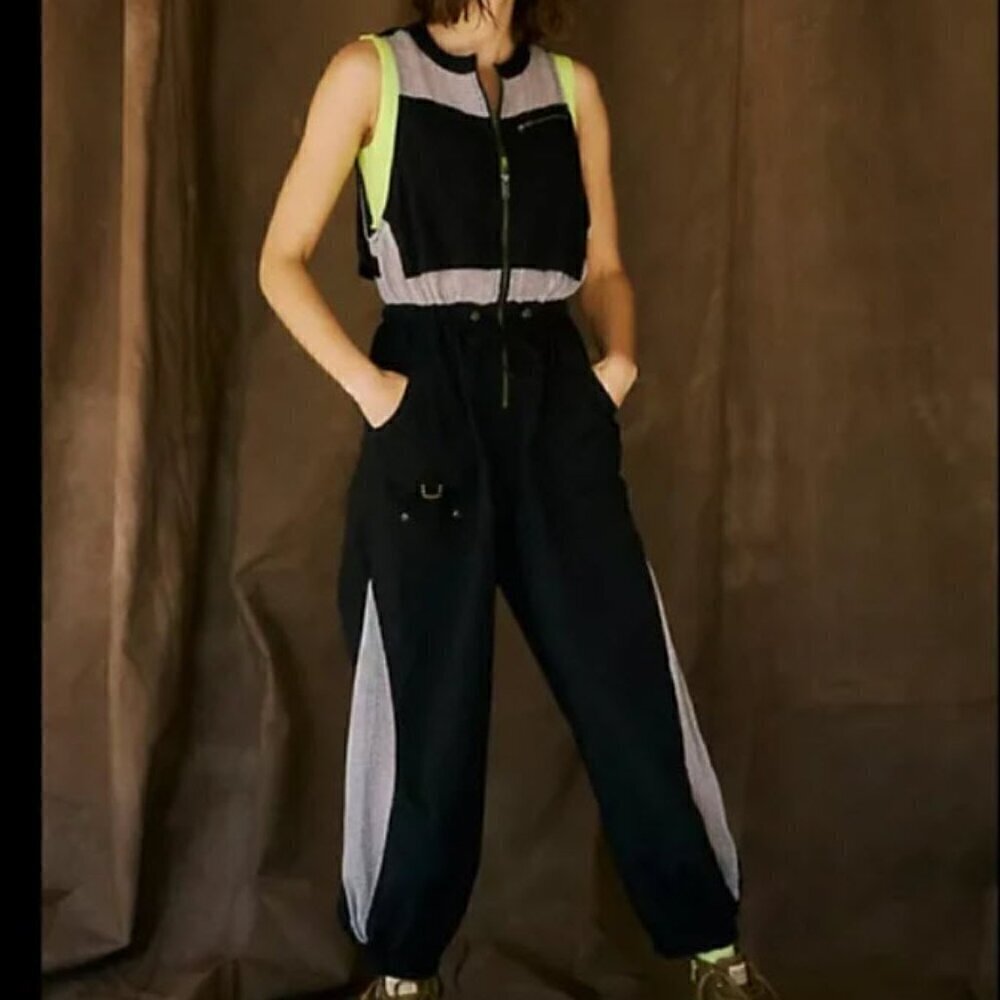 NWT FP Movement Inhale Onesie Black Water Resistant Jumpsuit
